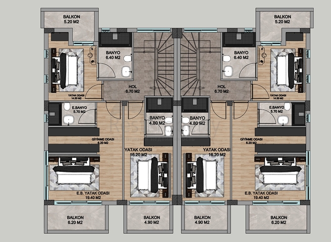 На продажу предлагаются Виллы планировки 4+1 в районе Дошемеалты - Анталия 