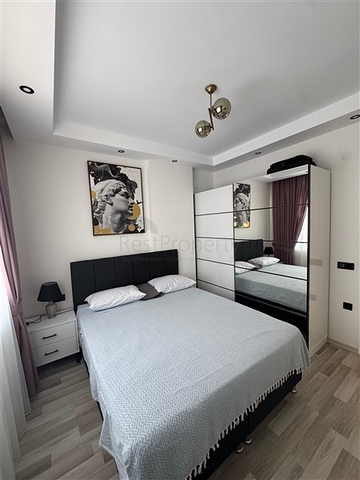 Современная квартира 1+1 в новом комплексе в Махмутларе всего 350 м от моря