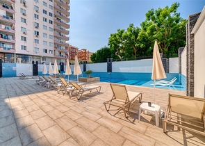 Современная квартира 1+1 в новом комплексе в Махмутларе всего 350 м от моря