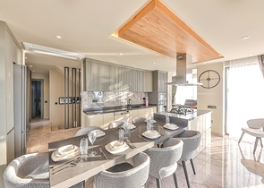 Элегантная вилла с бассейнами и видом на море в Калкане