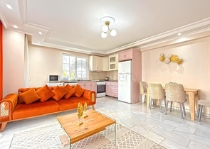 Современные апартаменты с двумя спальнями рядом с морем в районе Оба только на длительный срок