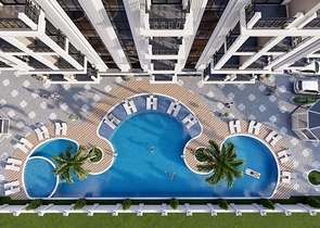 Квартира 1+1 в современном комплексе в Авсалларе