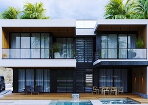 Двухэтажная вилла с видом на море в районе Бекташ