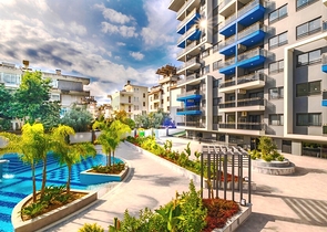 Квартира 1+1 в современном комплексе рядом с пляжем Клеопатра