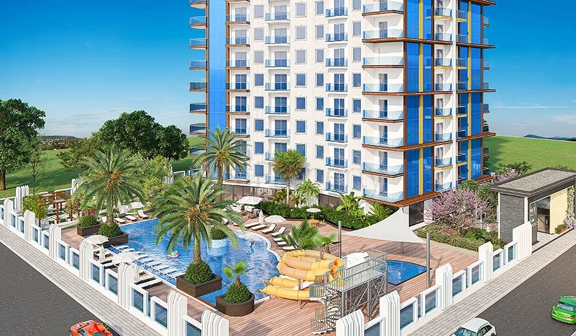 Современная двухкомнатная квартира 1+1 в Махмутларе