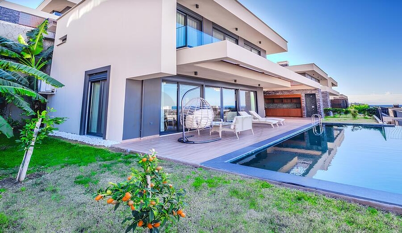 Современная вилла 3+1 с террасой и развитой инфраструктурой в районе Каргыджак