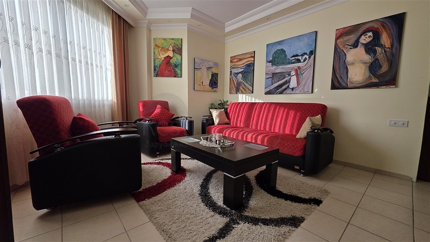 Уютная квартира 2+1 в районе Оба в 300 метрах от пляжа