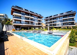 Современная квартира 1+1 в районе Конаклы в новом жилом комплексе