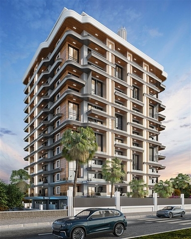 Современные квартиры в районе Махмутлар на первой береговой линии 