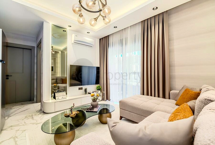 Современная квартира 1+1 в районе Газипаша с богатой инфраструктурой комплекса