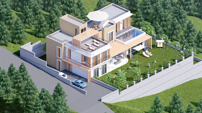 Участок с готовым проектом виллы в районе Тепе