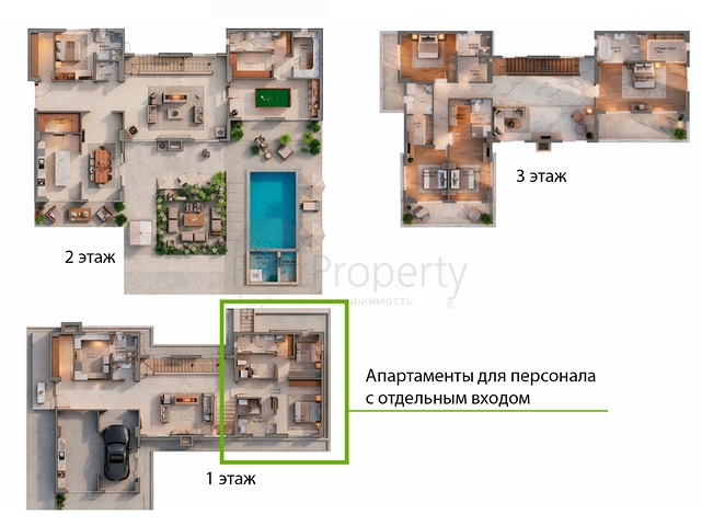 Участок с готовым проектом виллы в районе Тепе