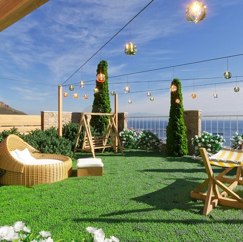 Участок с готовым проектом виллы в районе Тепе