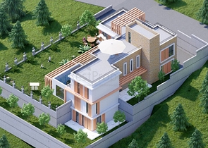 Участок с готовым проектом виллы в районе Тепе