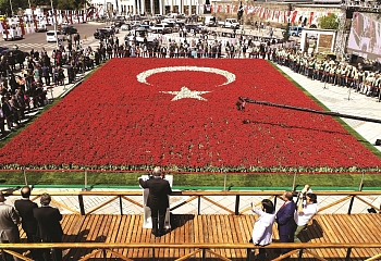 В Турции создали самый большой в мире флаг из цветов