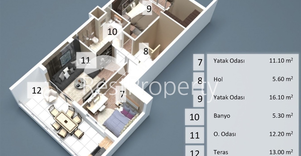 Квартиры планировки 2+1,3+1, 4+1  дуплекс в центре города Анталия   - Фото 22