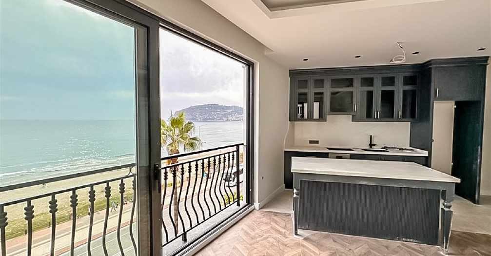 Двухкомнатная квартира в центре Алании с панорамным видом на море - Фото 13