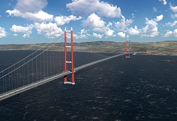 Стройка века: самый большой подвесной мост в Турции строится 24\7