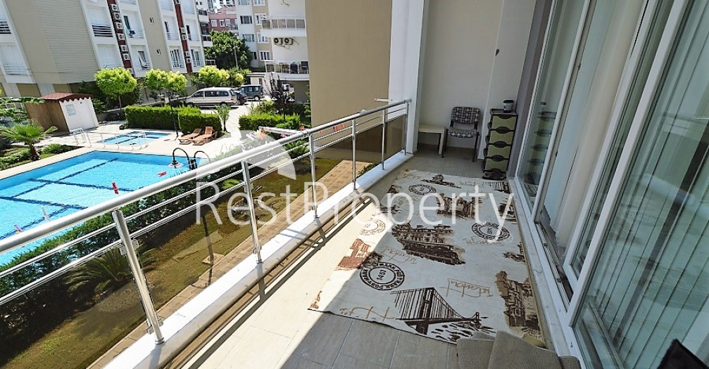 Меблированная квартира 2+1 с видом на бассейн в Коньяалты, Анталья - Фото 5