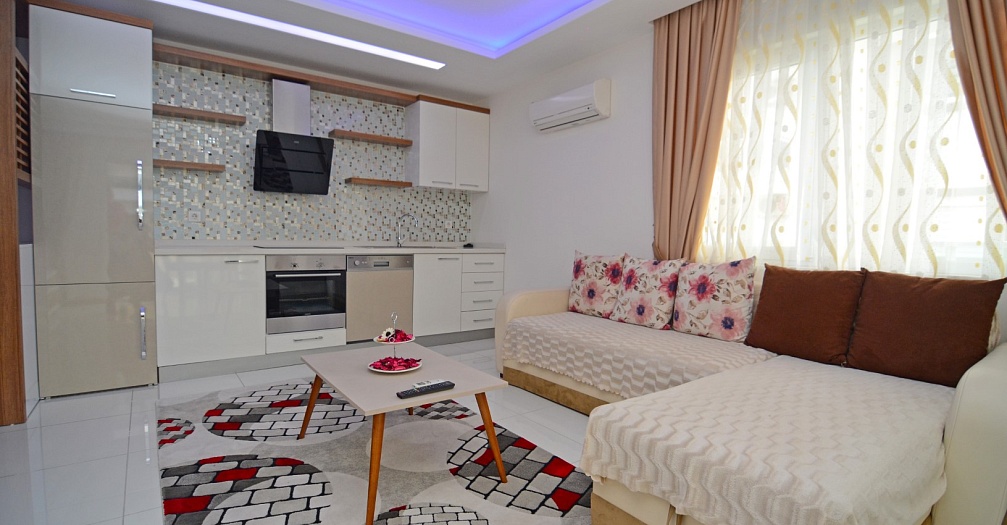 Меблированная квартира с одной спальней в Махмутларе - Фото 14