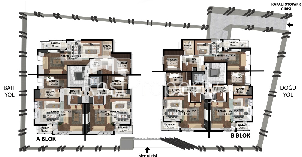 Квартиры планировки 2+1 , 4+1 и 5+1 дуплекс в центре города Анталия  - Фото 17